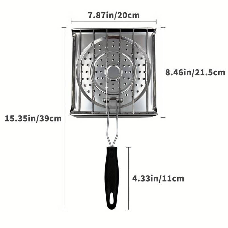 Foldable Grill Basket, Stove Top Toaster Rack, Stainless Steel Grilling Pan, Square Heat Resistant Tray, Flat Griddle Plate Tray, Camping Cookware, Kitchen Stove Top Toaster Foldable Grill Basket, Stove Top Toaster Rack, Stainless Steel Grilling Pan, Square Heat Resistant Tray, Flat Griddle Plate Tray, Camping Cookware, Kitchen Stove Top Toaster